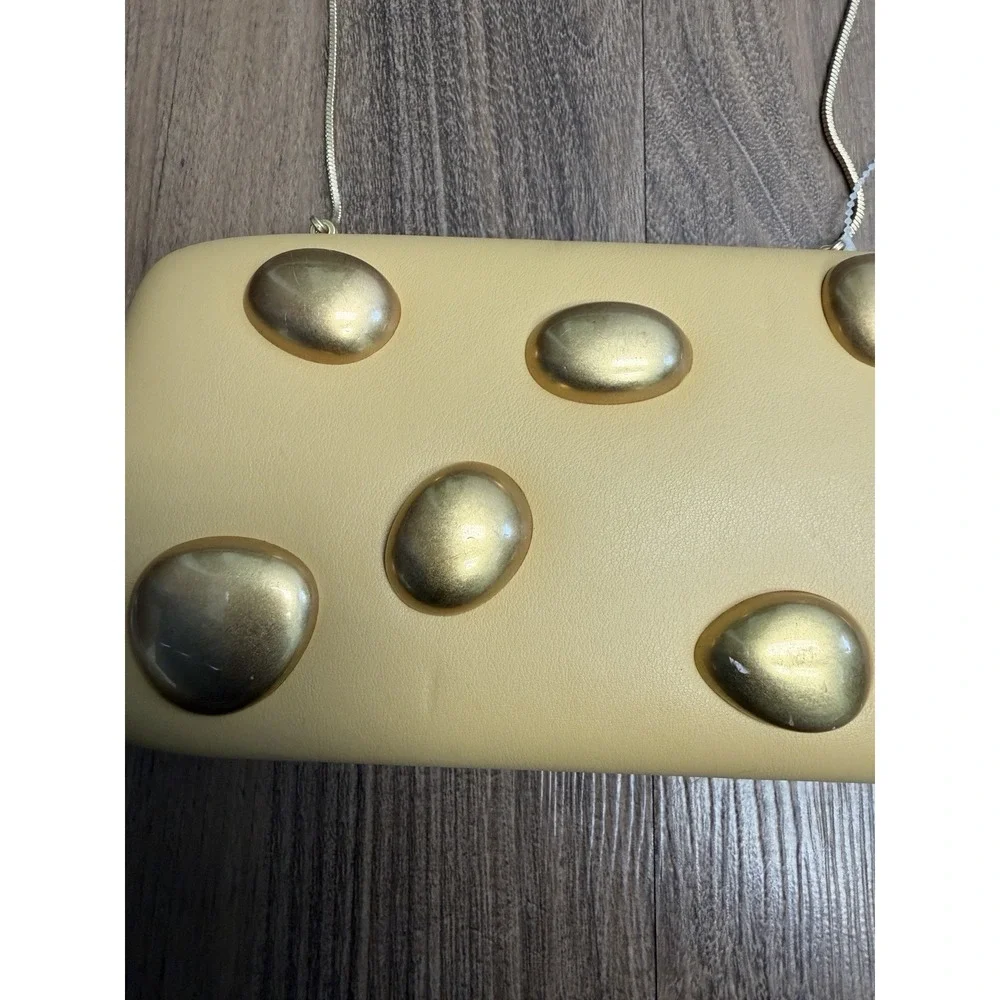 Zara Gold Pebbles Rigid Clutch Purse Crossbody Luxury Bag Tik Tok Runway
